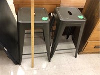2 metal stools