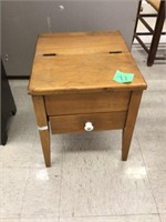vintage wood shoe shine stand w/contents