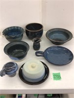 asst blue pottery