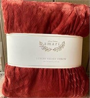 Amari Red Luxury Velvet Throw 60 by 70 inches