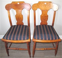 Pair Of Birdseye Maple Side Chairs
