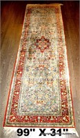 Very Fine Weave Hand Knotted Persian Runner
