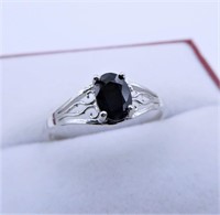 Genuine Blue Sapphire Filigree ring