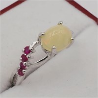 Genuine Opal & Ruby Ring