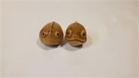 2 Pc. Japanese Ojime Fish Beads