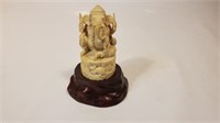 Ganesh Idol Figure on Wooden Base