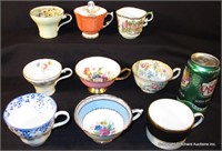 9 Assorted Tea Cups