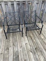 2 Oversized Metal Patio Chairs