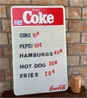 Vintage Coca-Cola Menu Board