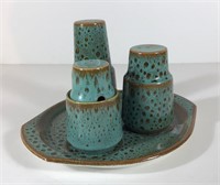 POOLE POTTERY CONDIMENT SET ENGLAND