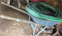 Wheel Barrow And Garden Hose, Tarps