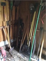 Yard Tools Including, Maul, Shovels, Post Hole