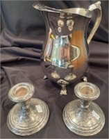 Pitcher And Candle Stick Holders