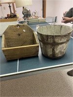Wood Bucket And Wood Box