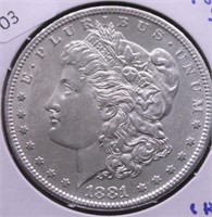 1881 S MORGAN DOLLAR CH BU