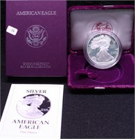 1993 PROOF SILVER EAGLE W BOX PAPERS