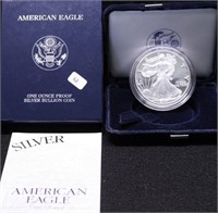 2001 PROOF SILVER EAGLE W BOX PAPERS