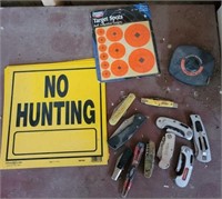 Pocket knives, no hunting signs