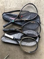 (3) Wilson Tennis Rackets and 2 Cases
