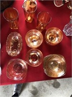14-Pieces of Carnival Style Glass