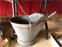 Vintage Galvanized Coal Bucket and Shovels