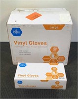 (10) Boxes of Med Pride Large Vinyl Gloves