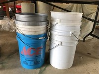 (6) Plastic 5-Gallon Buckets