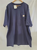 MENS CARTHARTT T-SHIRT NAVY BKUE 2XL TALL