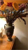 Vase 15 inches tall with artificial flower