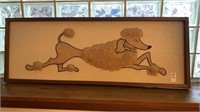 Poodle framed tapestry 41 inches x 15 inches