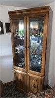 Oak display cabinet NO CONTENTS