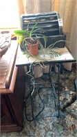 Small metal table and fountain