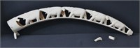 1960's Carved Tusk - Elephant Procession