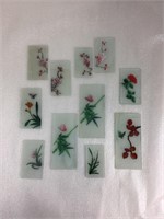 Set 11 Hand Painted Floral Designs on Petri Dish