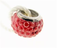 Persona Sterling Dark Red Coral Crystal Charm
