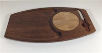 BARIBOCRAFT TEAK CHEESE TRAY CANADA VINTAGE