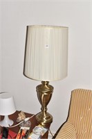 BRUSHED BRASS FINISH 36" H LAMP W/ SHADE