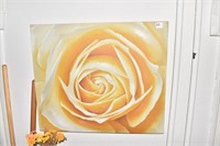 22" H ROSE ON CANVAS 26" W