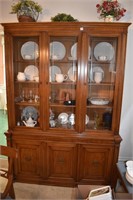 CHINA CABINET WITH WOODEN SHELVES 3 GLASS DOORS