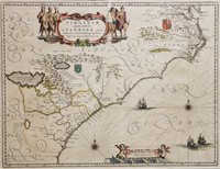 Blaeu.  Virginia & Florida Map, 1640