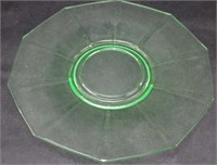 VINTAGE CAMBRIDGE GLASS GREEN URANIUM GLASS PLATE