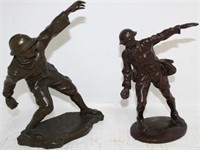 TWO SIMILAR EARLY 20TH CENTURY BRONZES DEPICTING