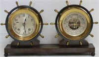 MID-20TH CENTURY CHELSEA BRONZE SHIP CLOCK AND