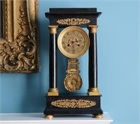 19th c. Marble and Gilt Bronze Clock