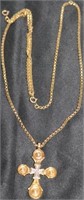 18KT YELLOW GOLD NECKLACE WITH 18KT CROSS, CROSS