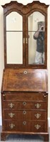 GEORGE III STYLE MINIATURE SECRETARY DESK, BURL