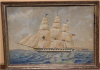 FRAMED MID 19TH CENTURY WATERCOLOR DEPICTING THE