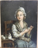 18TH CENTURY OIL PAINTING ON PANEL OF A YOUNG