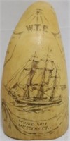 19TH CENTURY SCRIMSHAW WHALE'S TOOTH DEPICTING