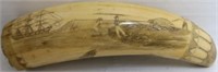 19TH CENTURY SCRIMSHAW WHALE'S TOOTH DEPICTING